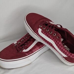 Vans Burgundy and White Sneakers